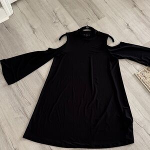 Tiana B. Black Cold Shoulder Long Sleeve Dress
